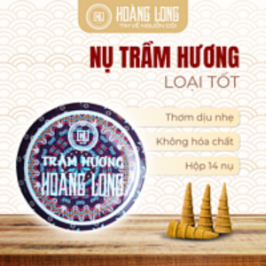 Nhang nụ Trầm Hương Hoàng Long Loại 2 (Nụ vân) - Hộp 14 nụ